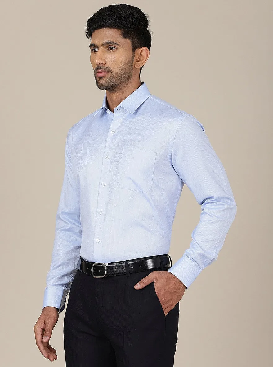 Light Blue Solid Slim Fit Formal Shirt | JadeBlue