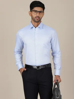 Light Blue Solid Slim Fit Formal Shirt | JadeBlue