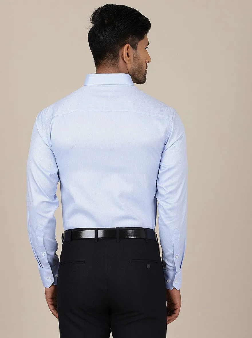 Light Blue Solid Slim Fit Formal Shirt | JadeBlue