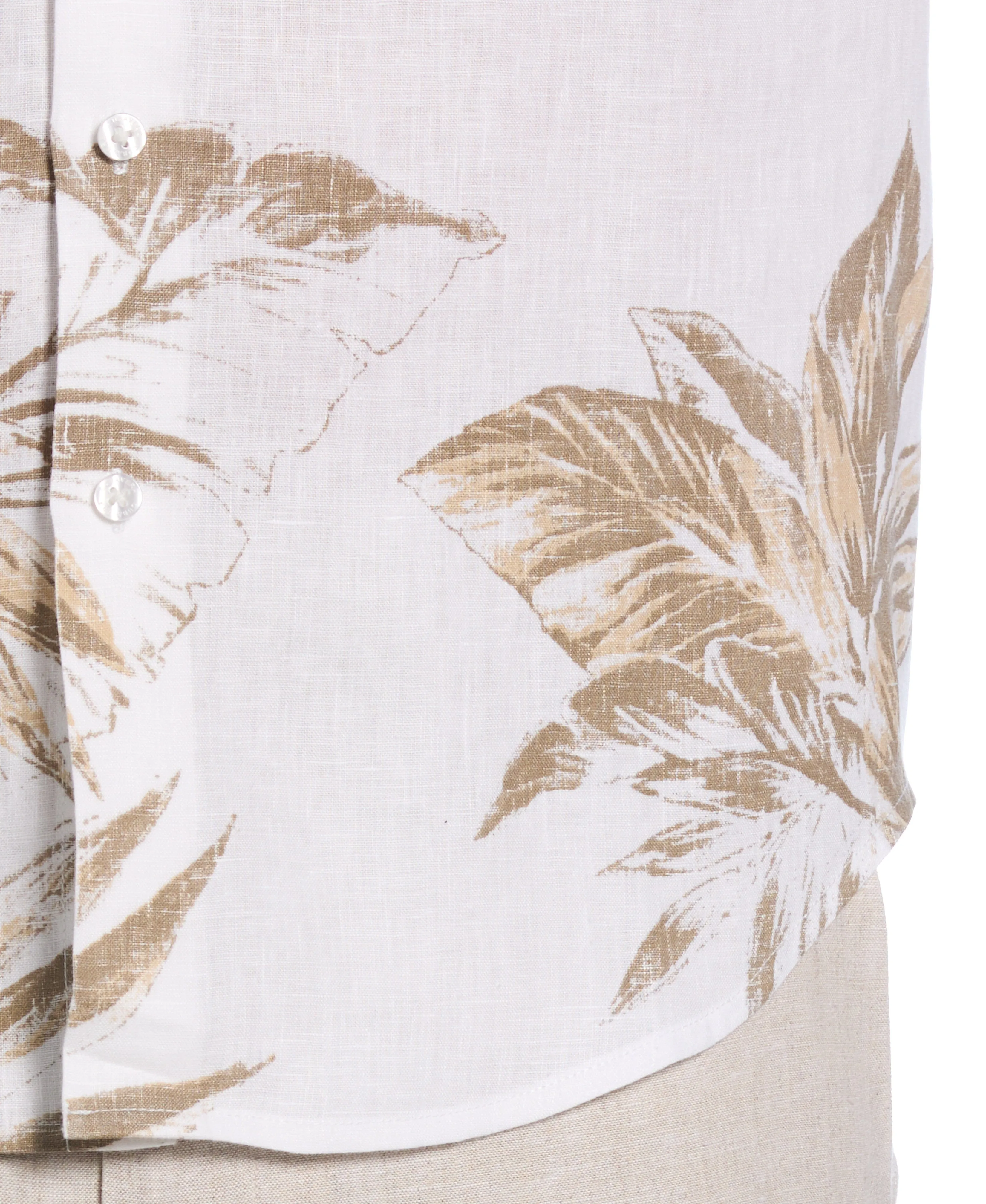 Linen Engineered Tropical Print Shirt