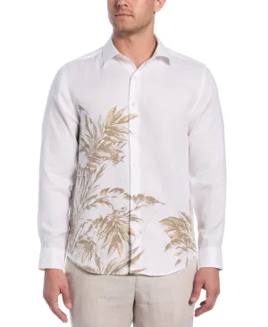 Linen Engineered Tropical Print Shirt