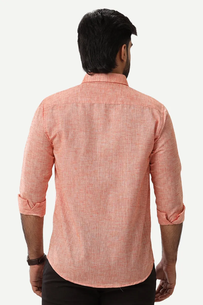 Linen Feel - Orange Formal Shirts For Men | Ariser