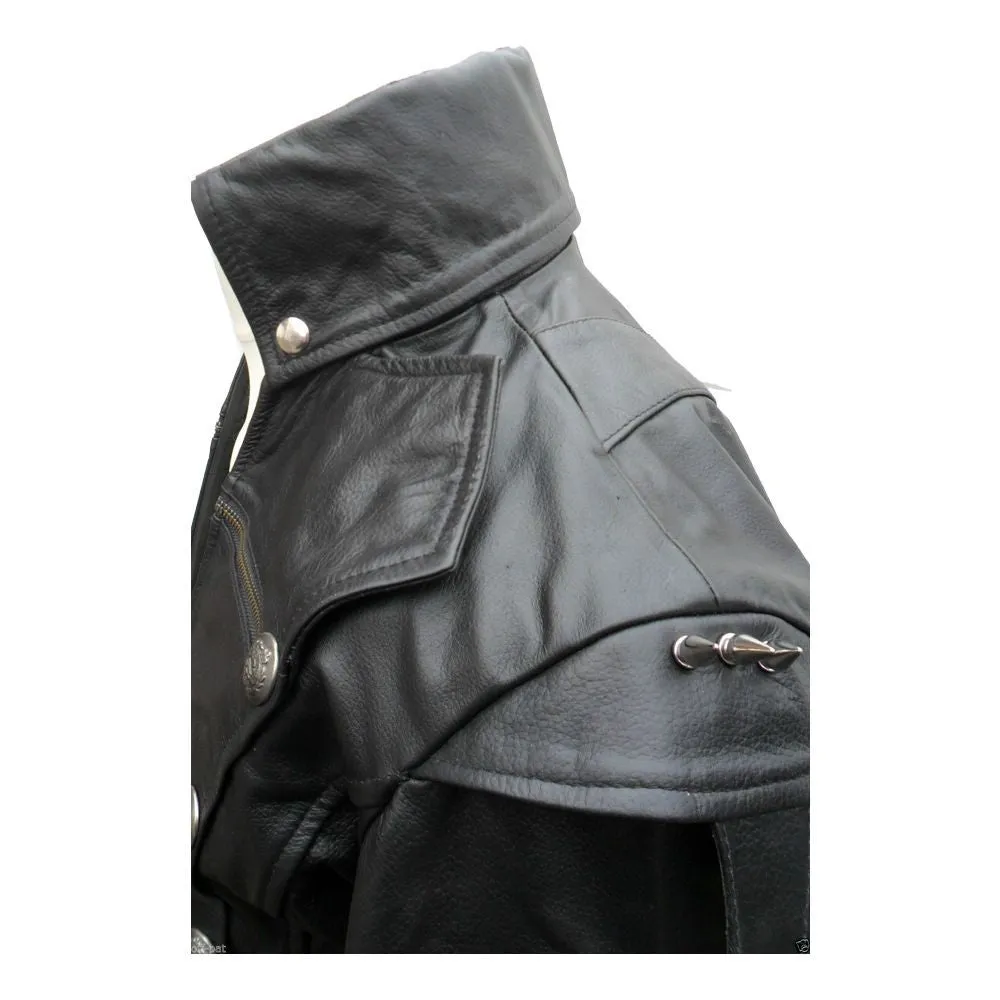Men Lambskin Gothic Leather Coat Rock Style Goth SteampunkJacket