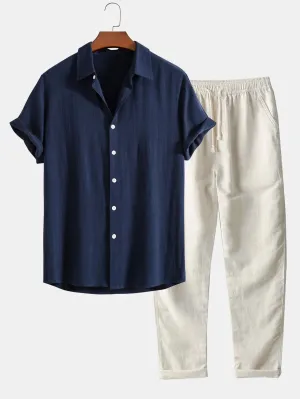 Men's Casual Pants And Top Summer Set | Two Piece