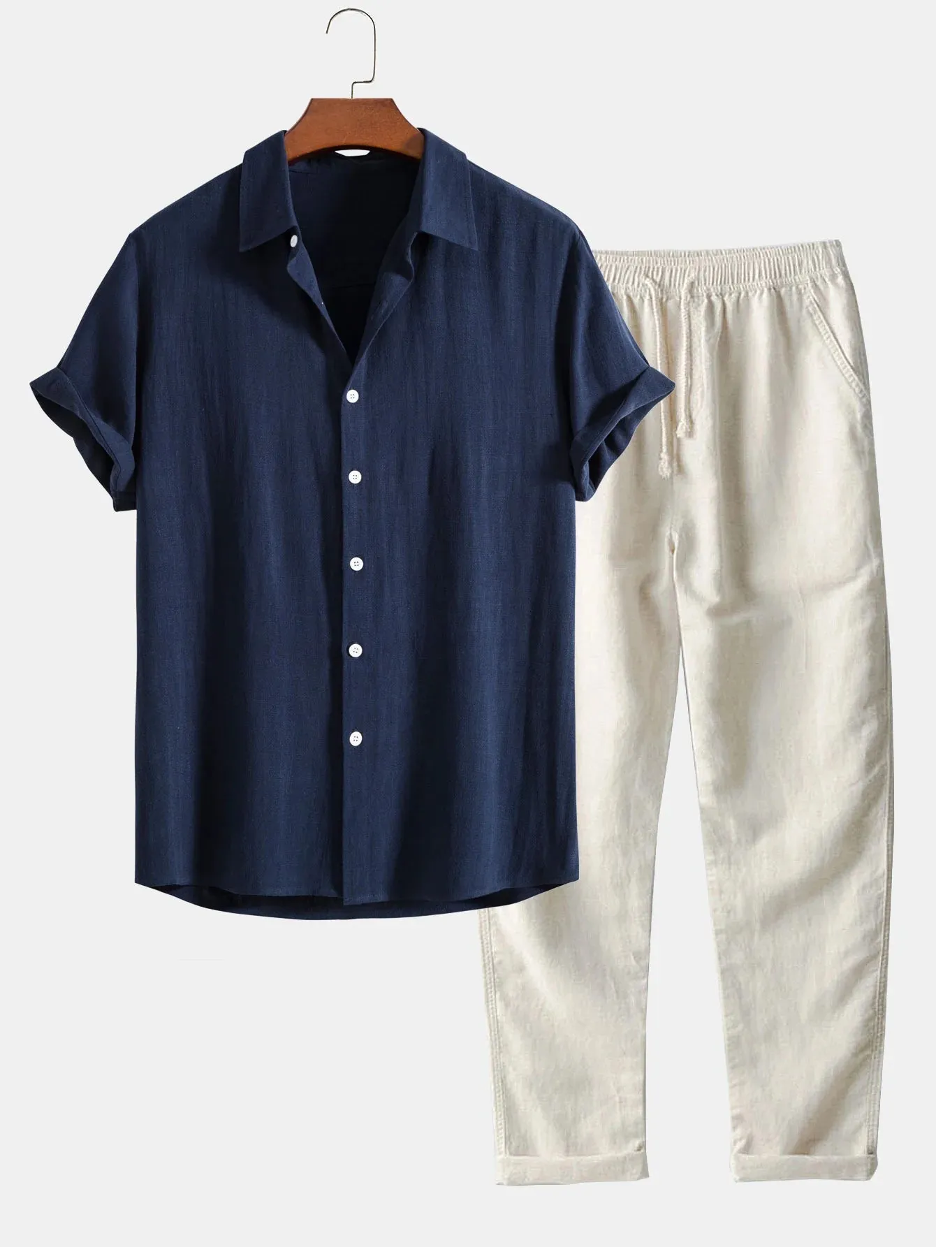 Men's Casual Pants And Top Summer Set | Two Piece