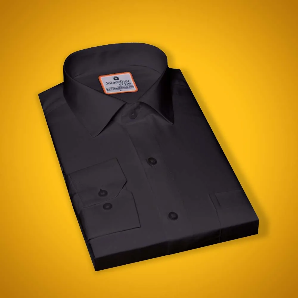 Men's Formal Shirt Blend Cotton Regular Fit Black