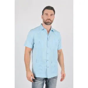 Men's Modern Light Blue GUAYABERA Shirt
