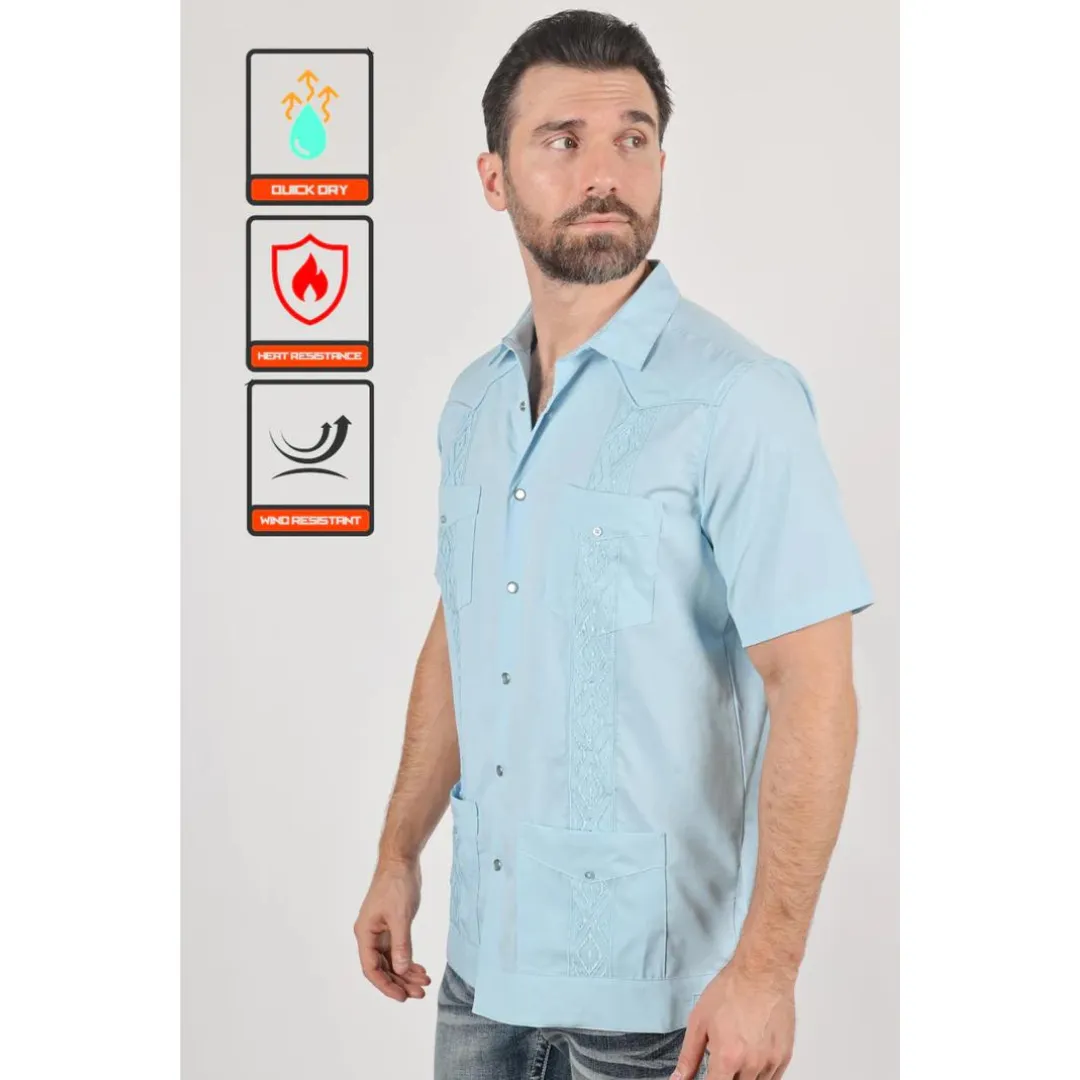 Men's Modern Light Blue GUAYABERA Shirt