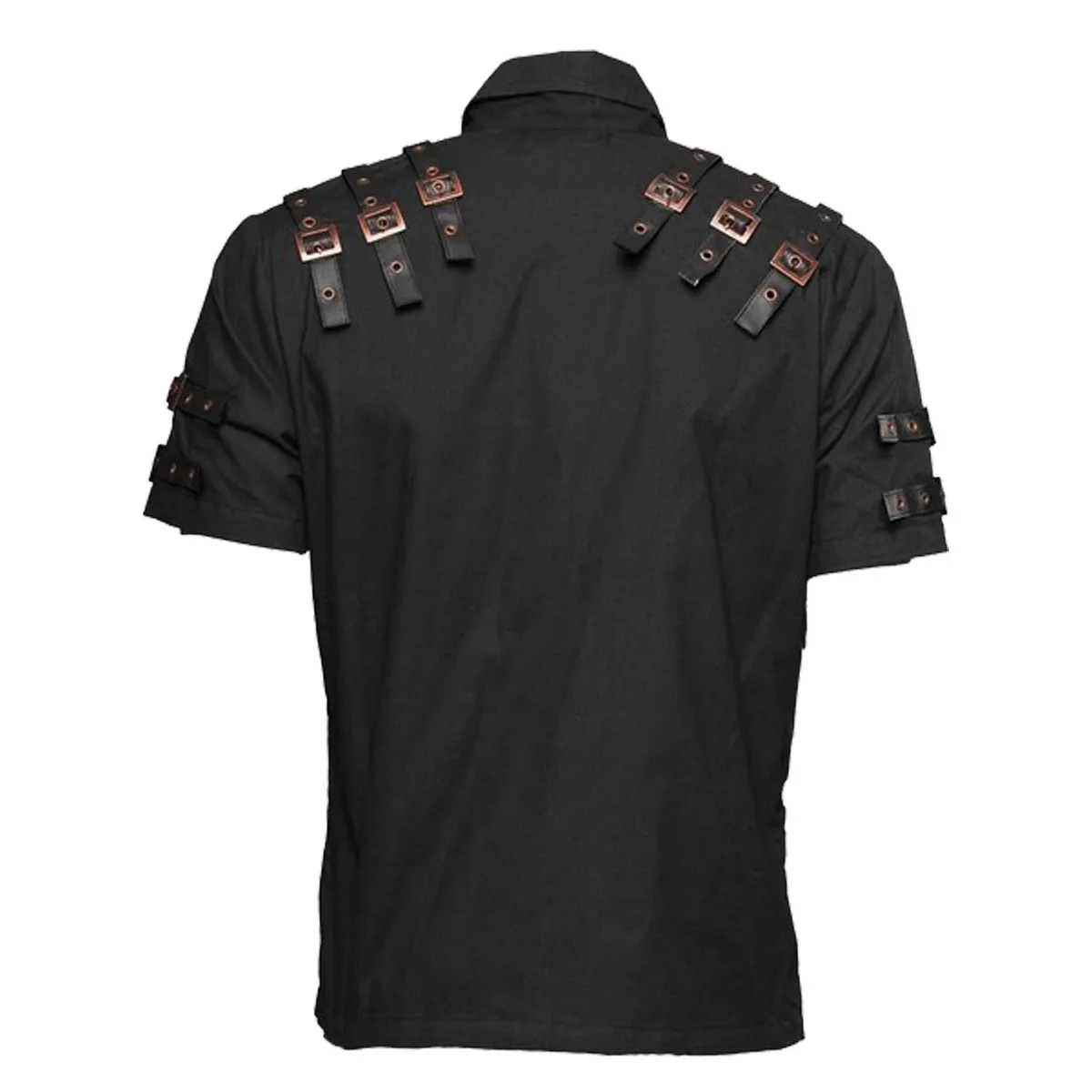 Mens Officer Short Sleeve Steampunk Shirt