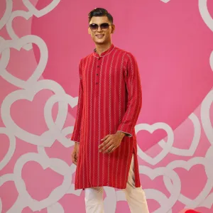 Mens Red Panjabi