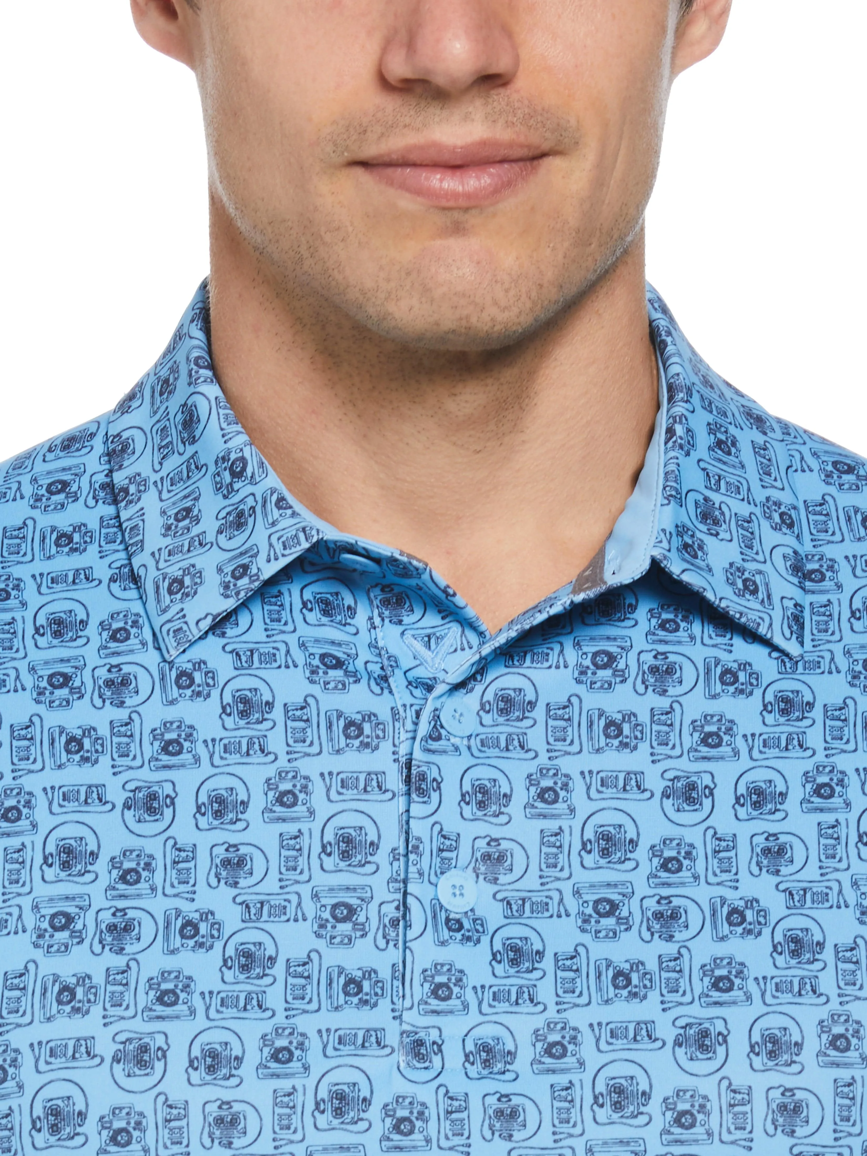 Men's Retro Tech Ombre Print Golf Polo