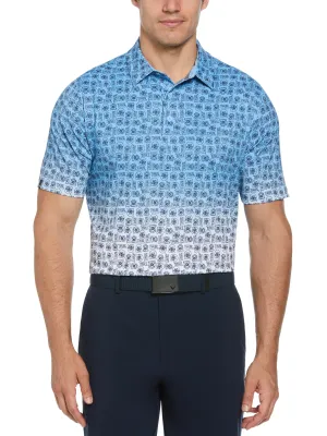 Men's Retro Tech Ombre Print Golf Polo