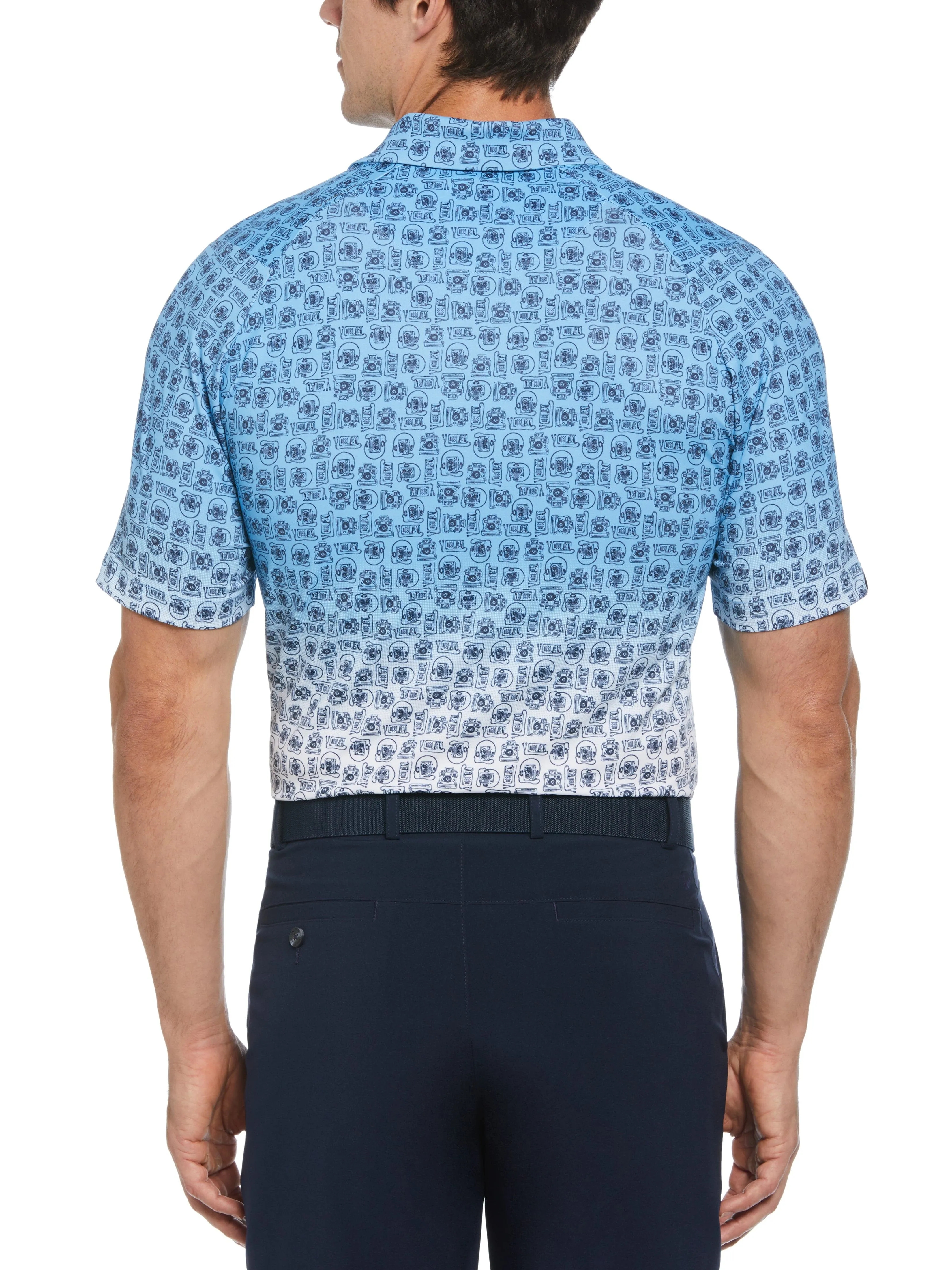 Men's Retro Tech Ombre Print Golf Polo