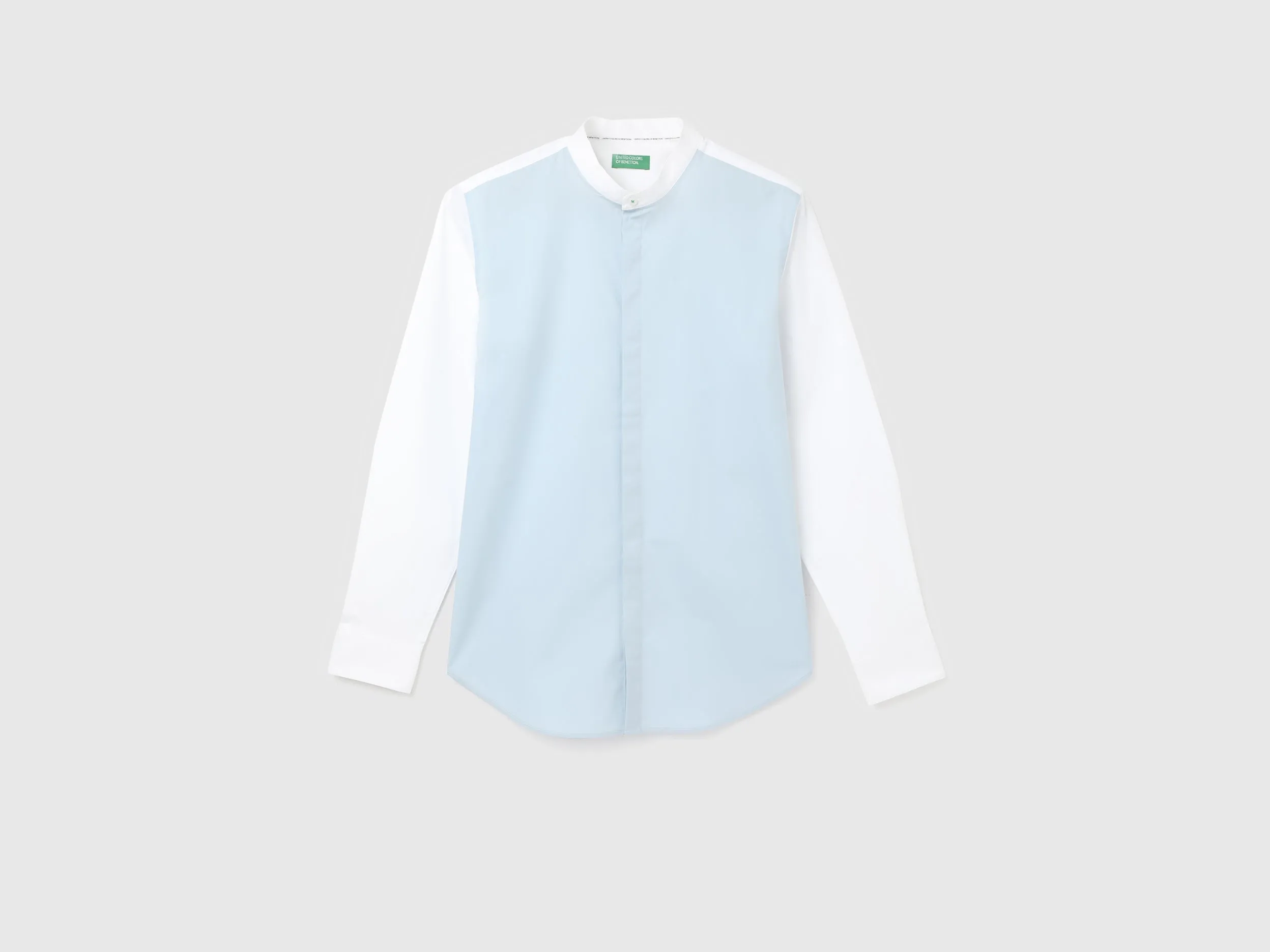 Men's Slim Fit Mandarin Collar Color Block Shirts