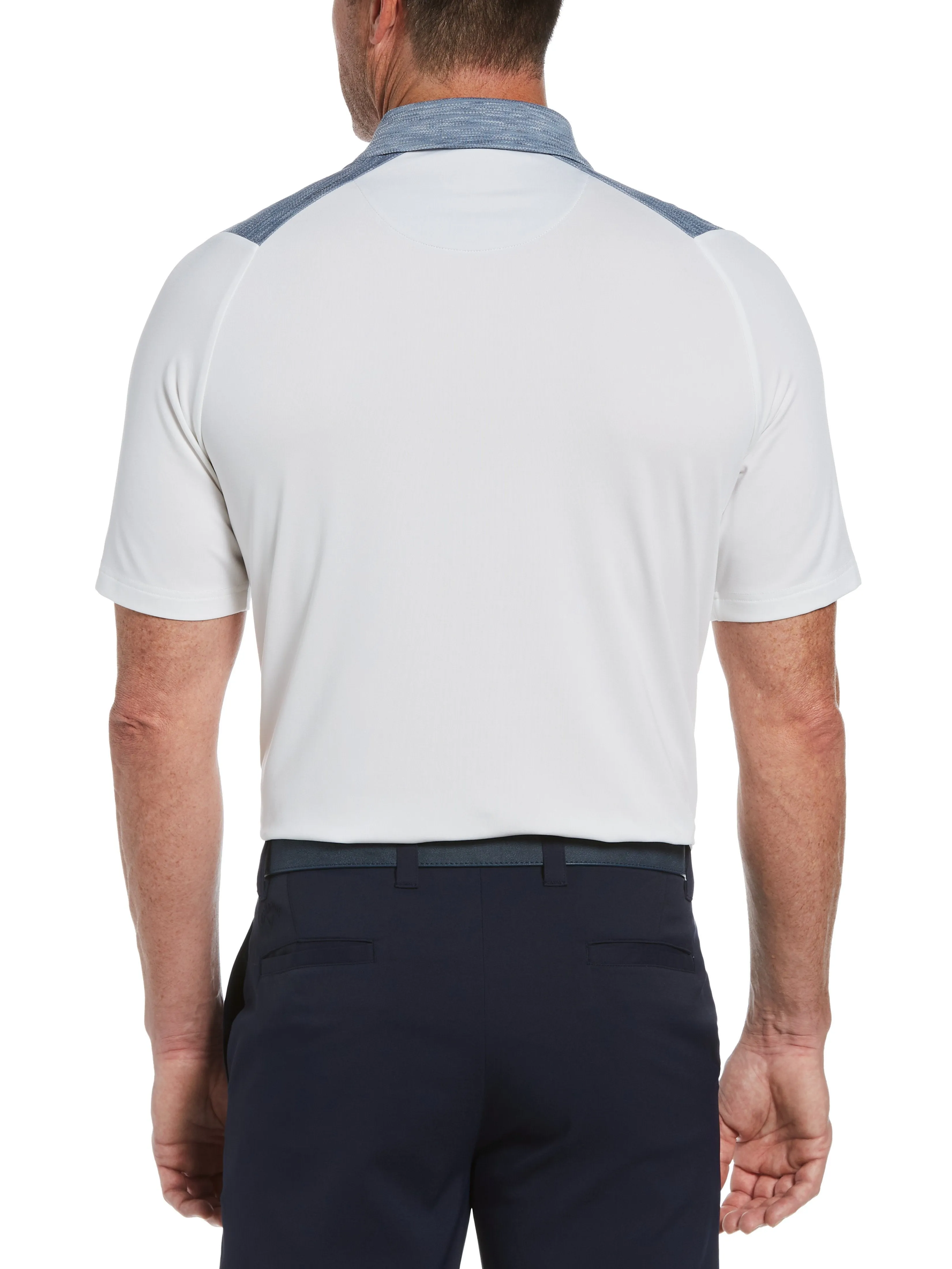 Mens Swing Tech™ Engineered Chevron Print Jacquard Polo