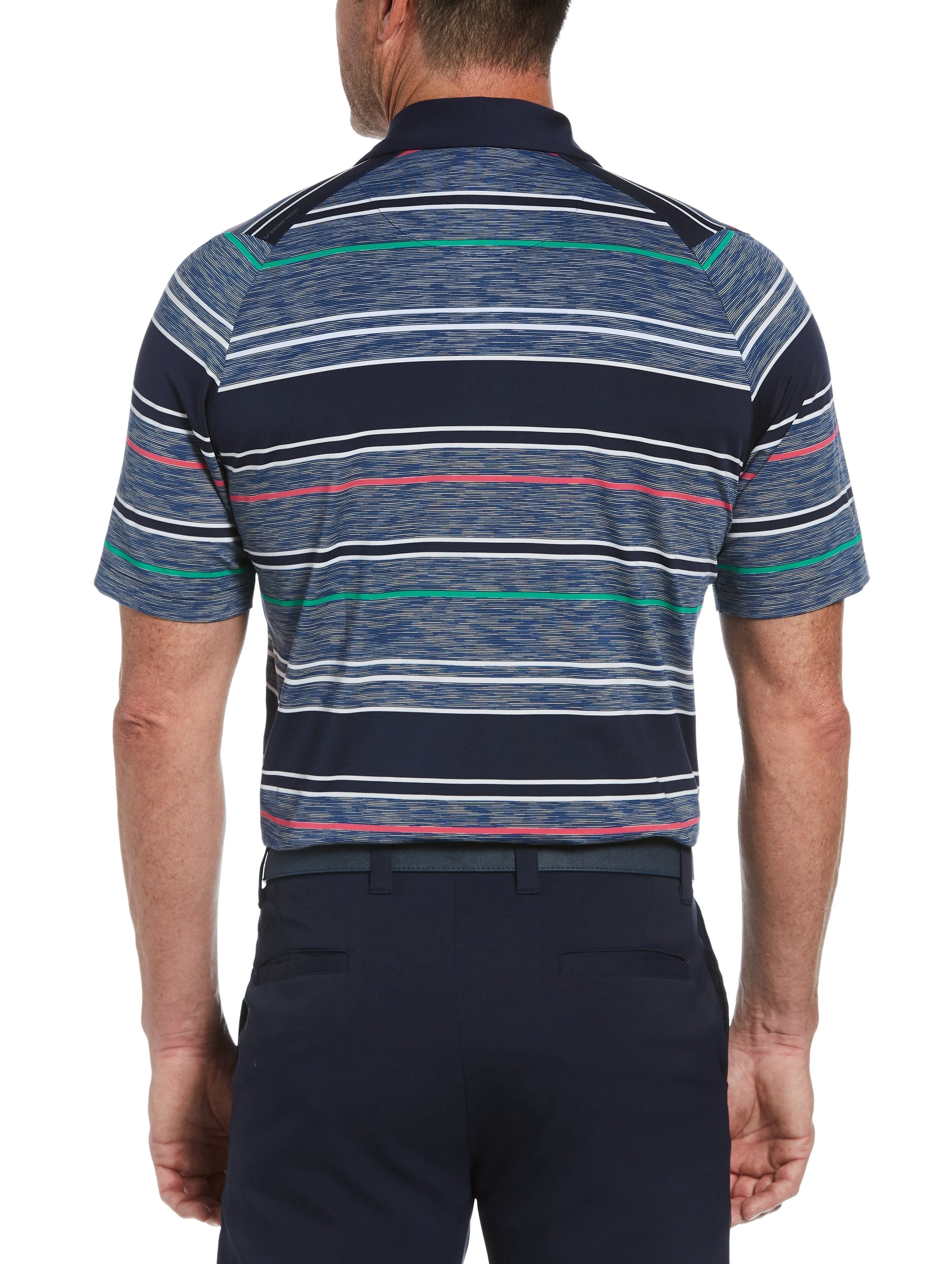 Mens Swing Tech™ Marled Texture Stripe Polo