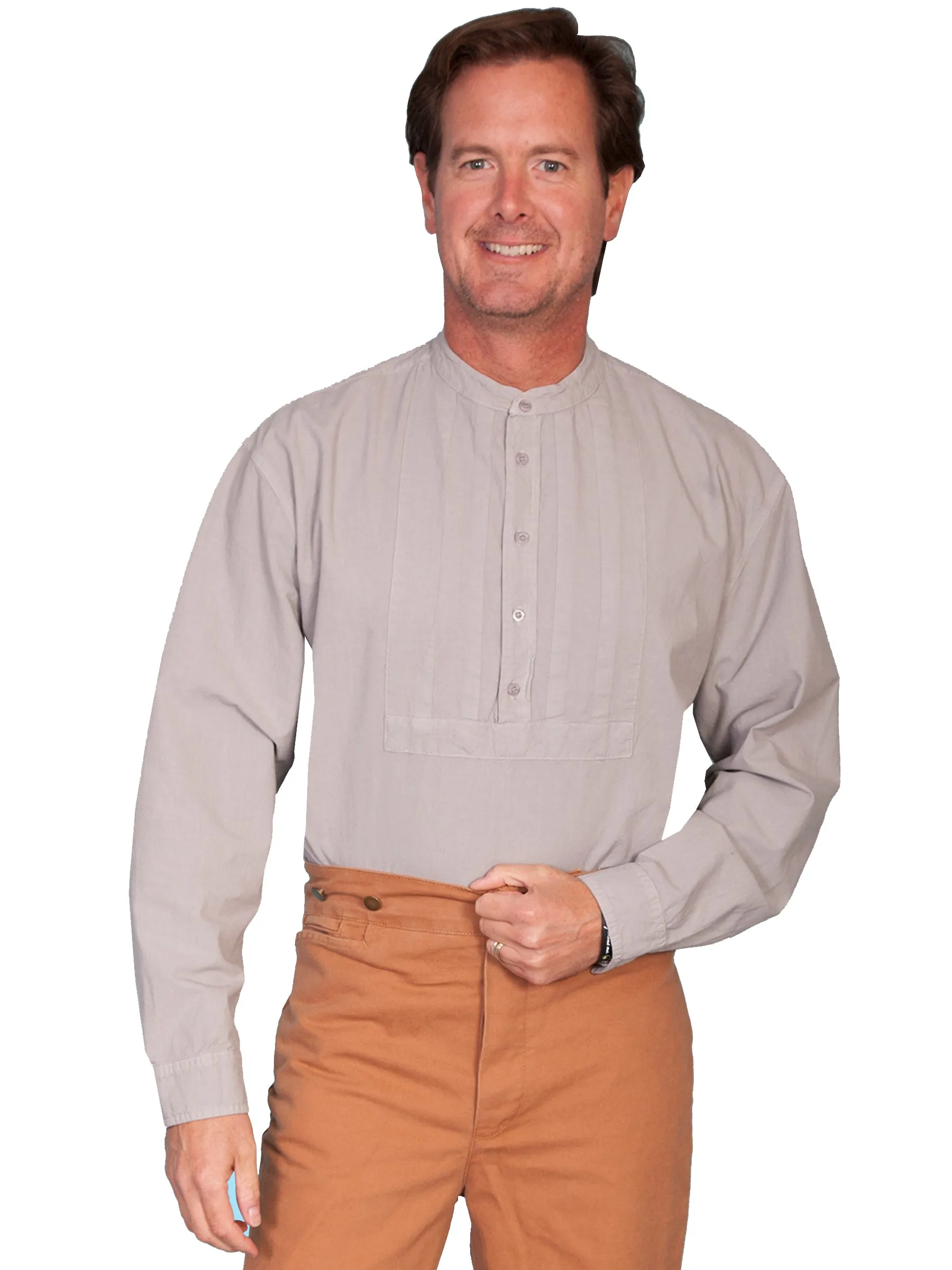 Men's Western Shirt Collection: Scully Rangewear Pullover Pleated Bib