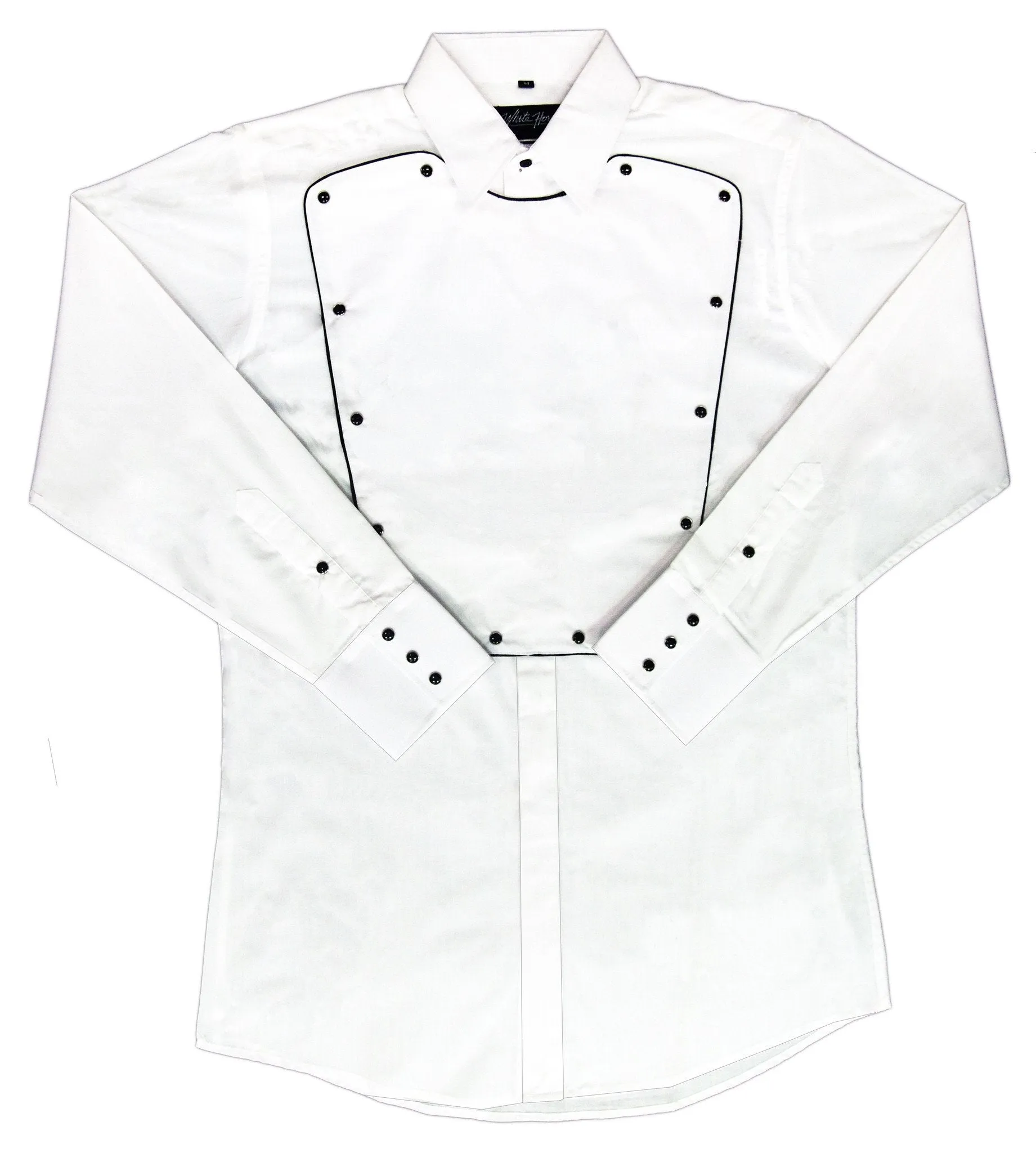 Men's Western Shirt: White Horse Classic Bib White