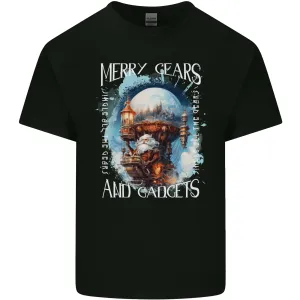 Merry Gears Steampunk Christmas Santa Xmas Mens Light Cotton T-Shirt