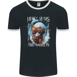 Merry Gears Steampunk Christmas Santa Xmas Mens Ringer T-Shirt FotL