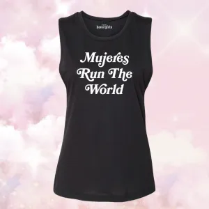Mujeres Run The World (Women's Muscle Tank) - Black