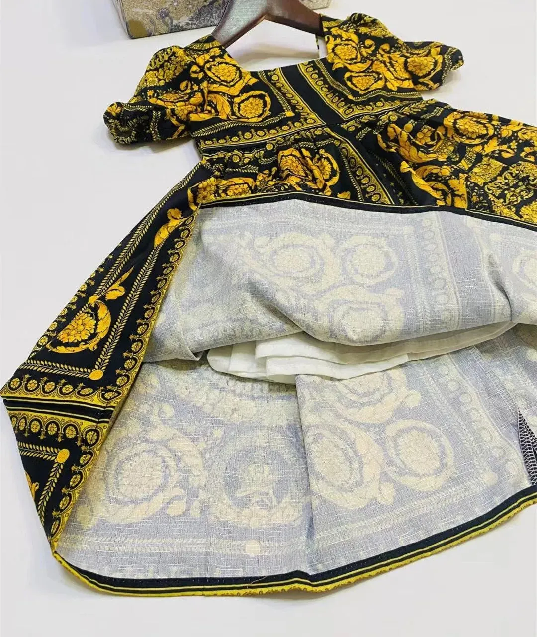 new High quality Baby Girls Summer Dress Kids Dresses beautiful short Sleevele children dress