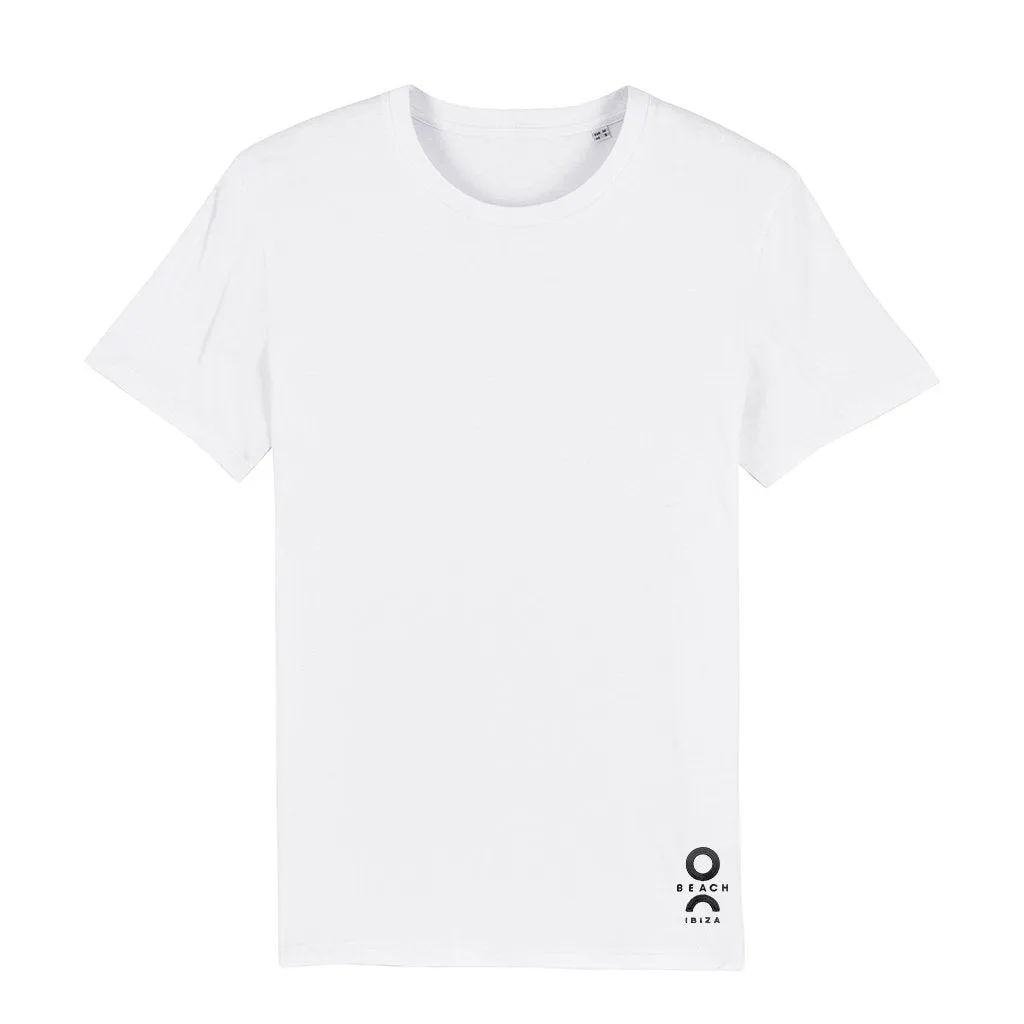 O Beach Black Embroidered Logo Men's Organic T-Shirt