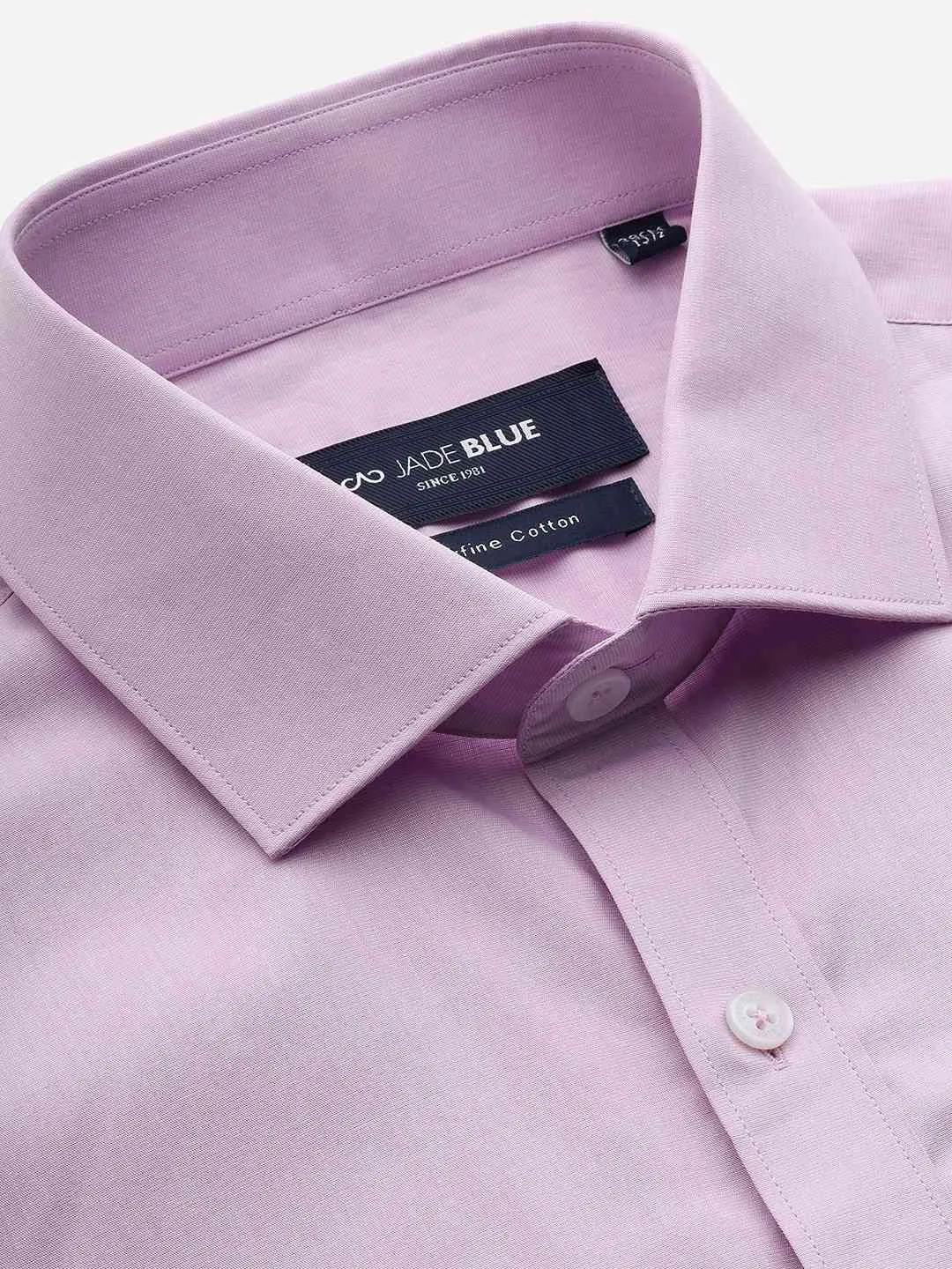 Pink Solid Regular Fit Formal Shirt | JadeBlue