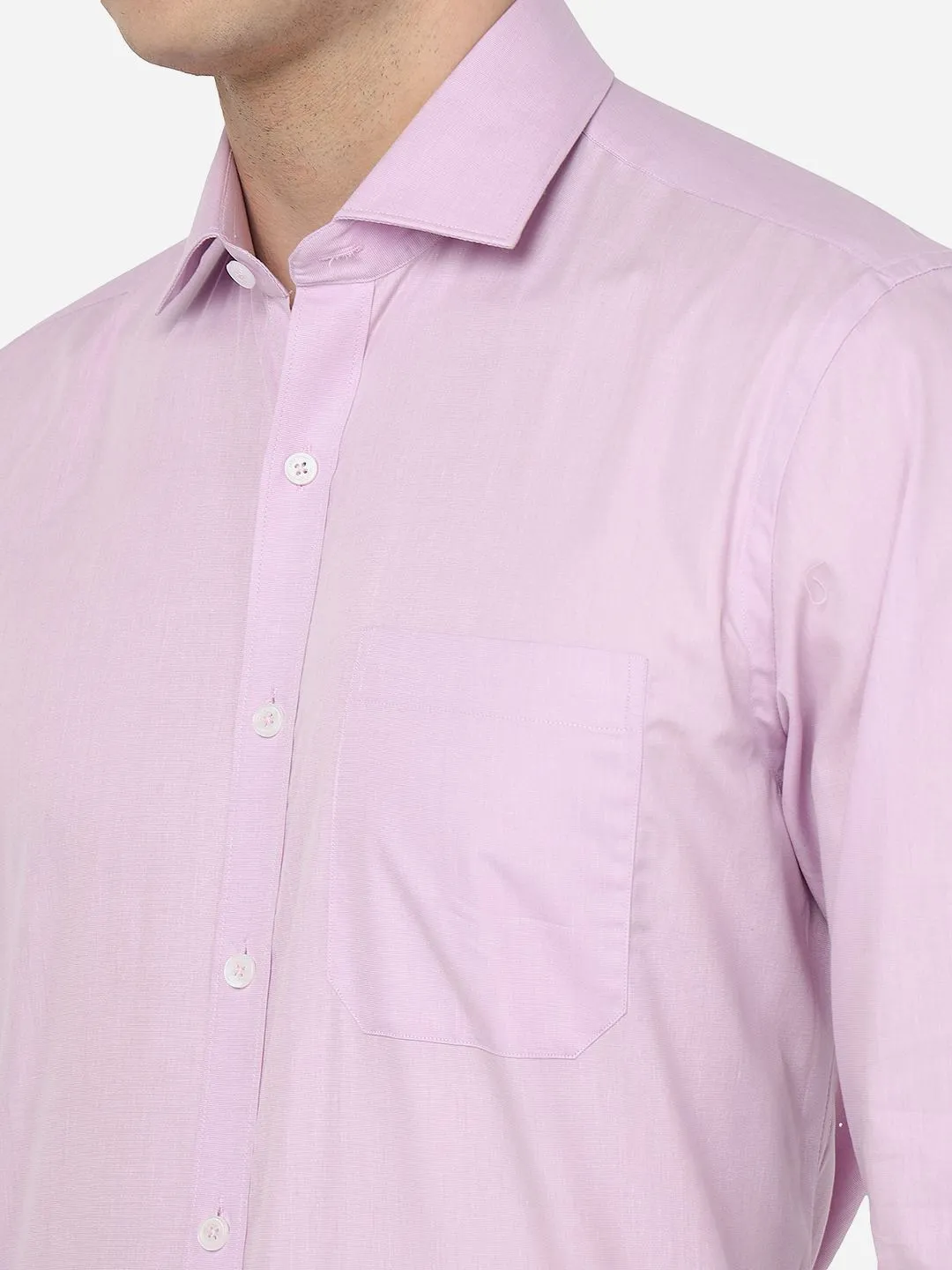 Pink Solid Regular Fit Formal Shirt | JadeBlue