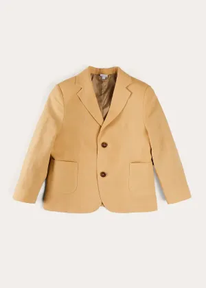 Plain Light Linen Blazer in Beige (4-10yrs)