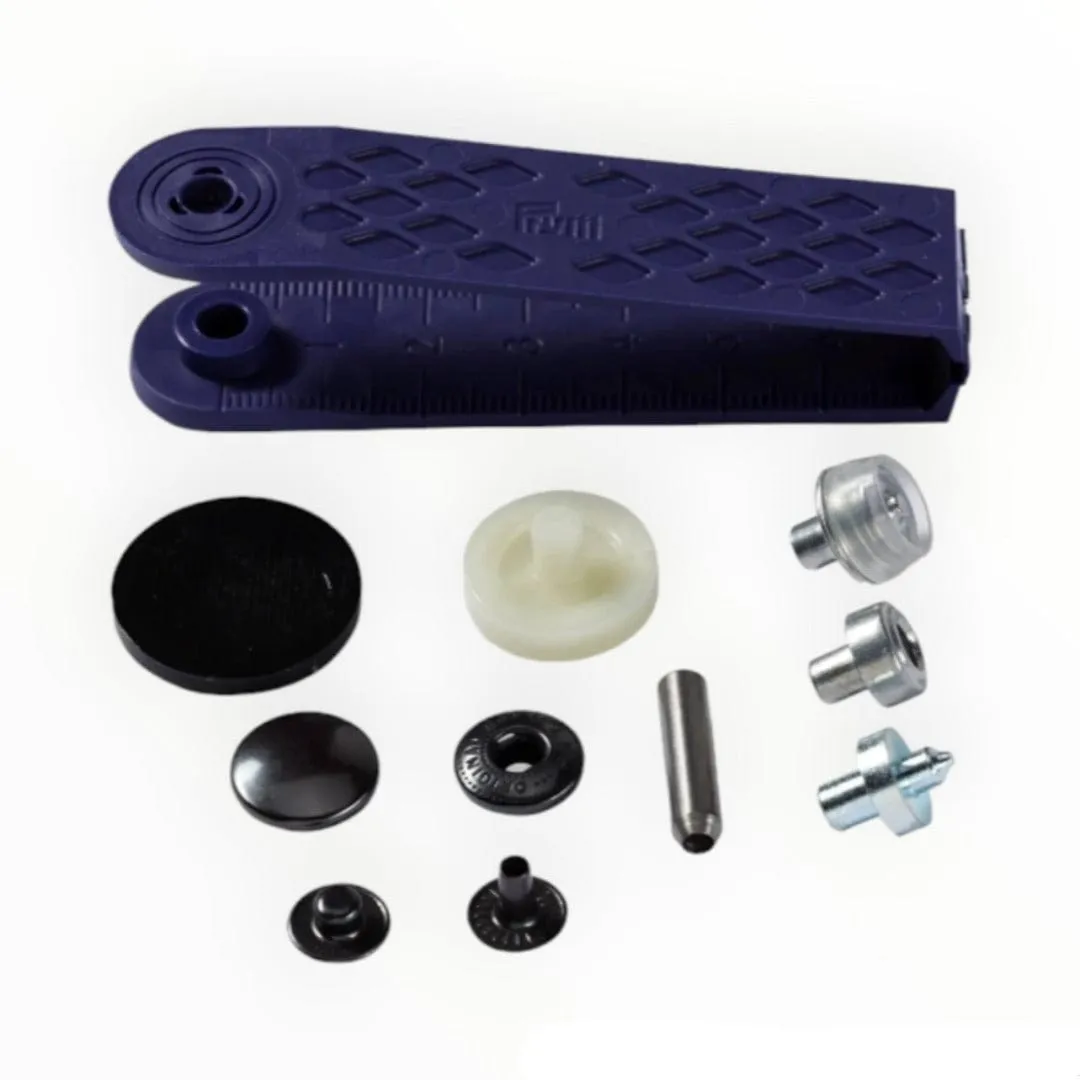 Prym No-Sew Anorak Press Fasteners Black 15mm
