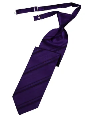 Purple Striped Satin Kids Necktie