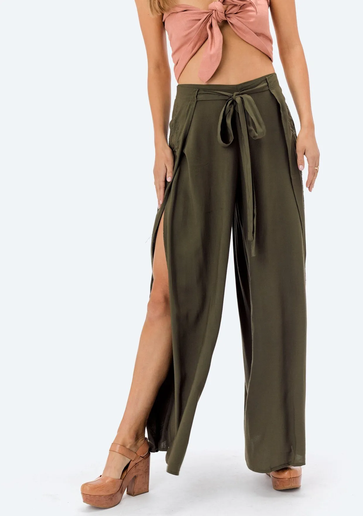Rani Embroidered Wrap Pant
