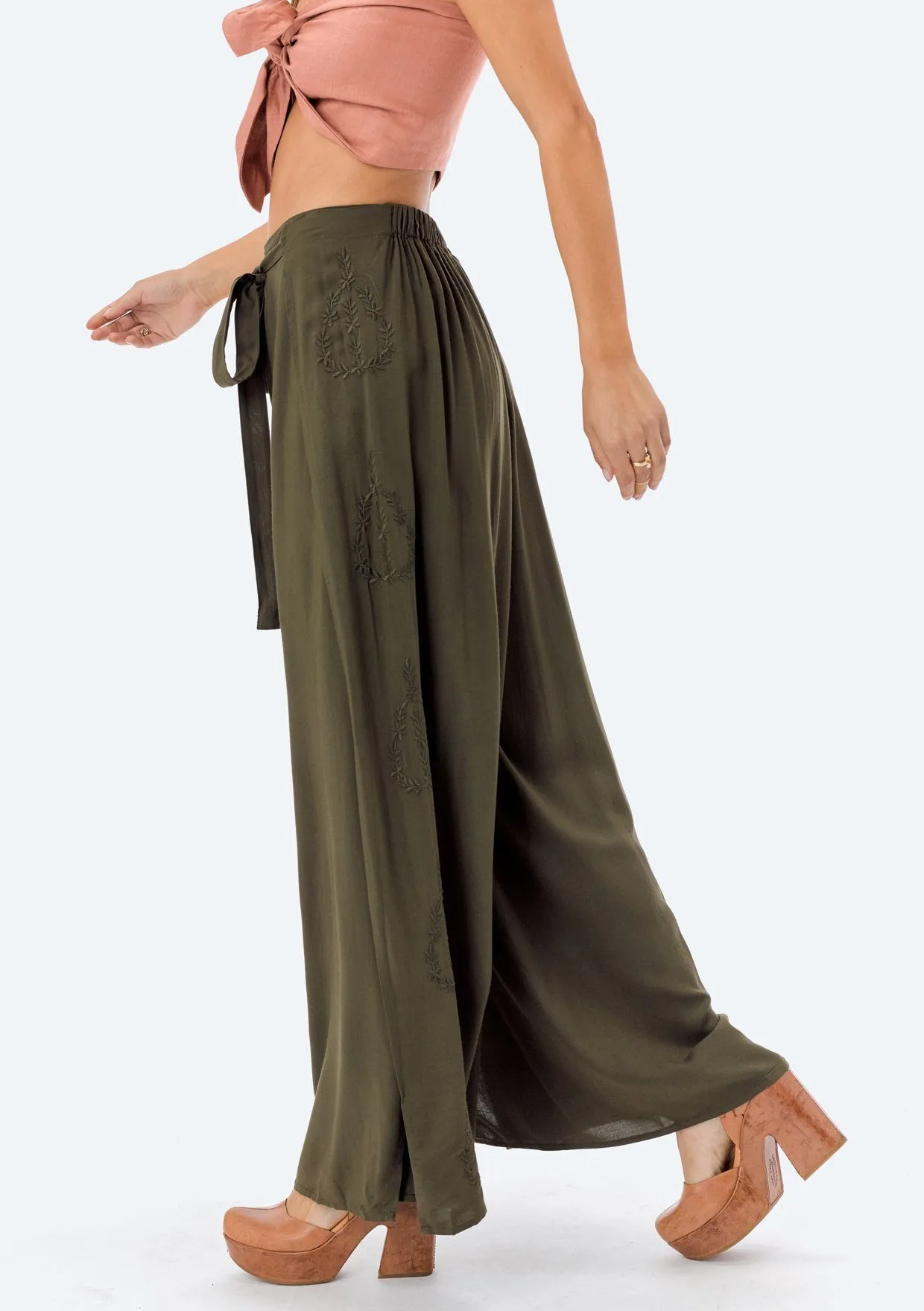Rani Embroidered Wrap Pant