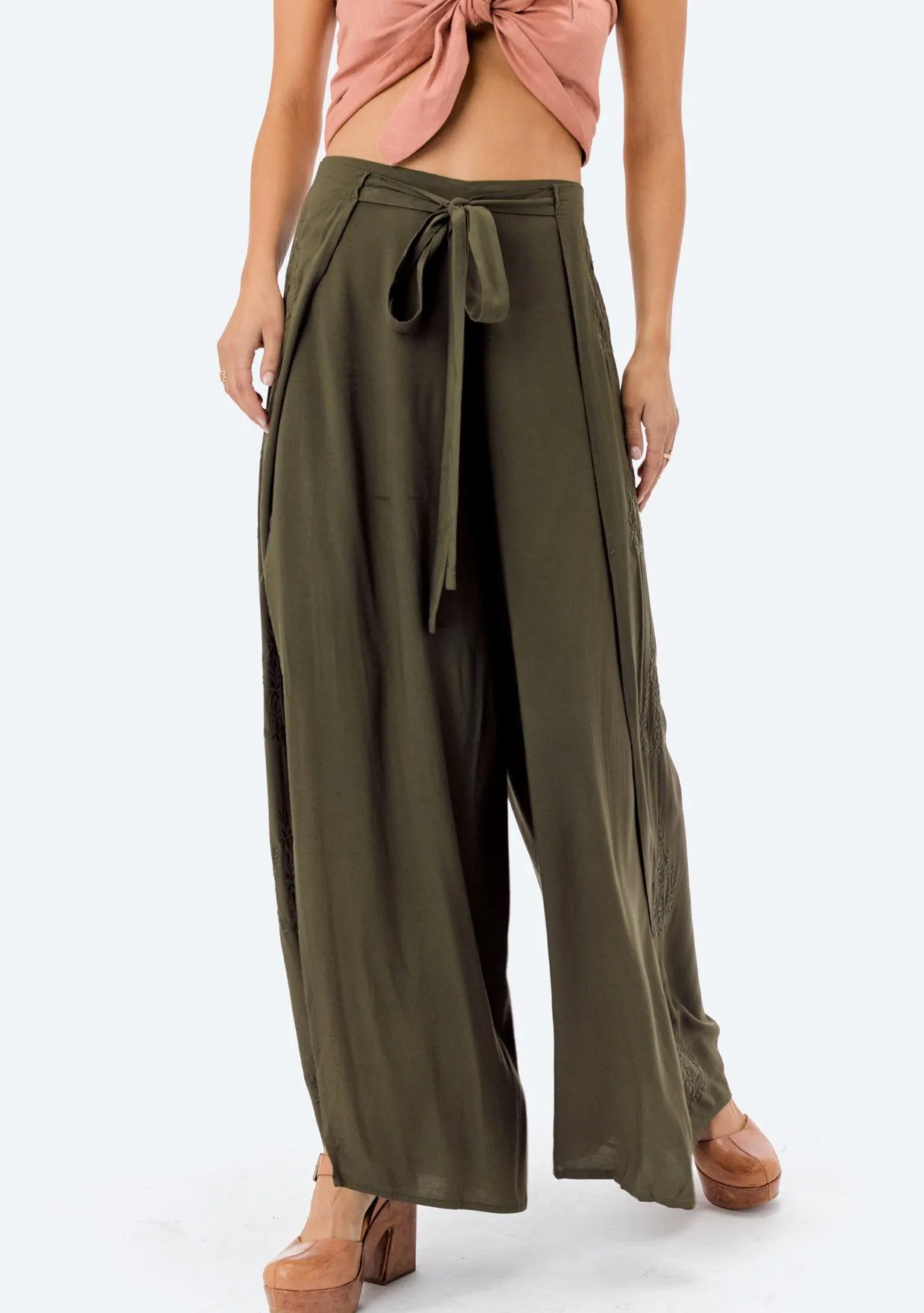Rani Embroidered Wrap Pant