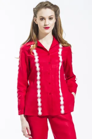 Ribbon Threaded Circle Shirt Style 1815
