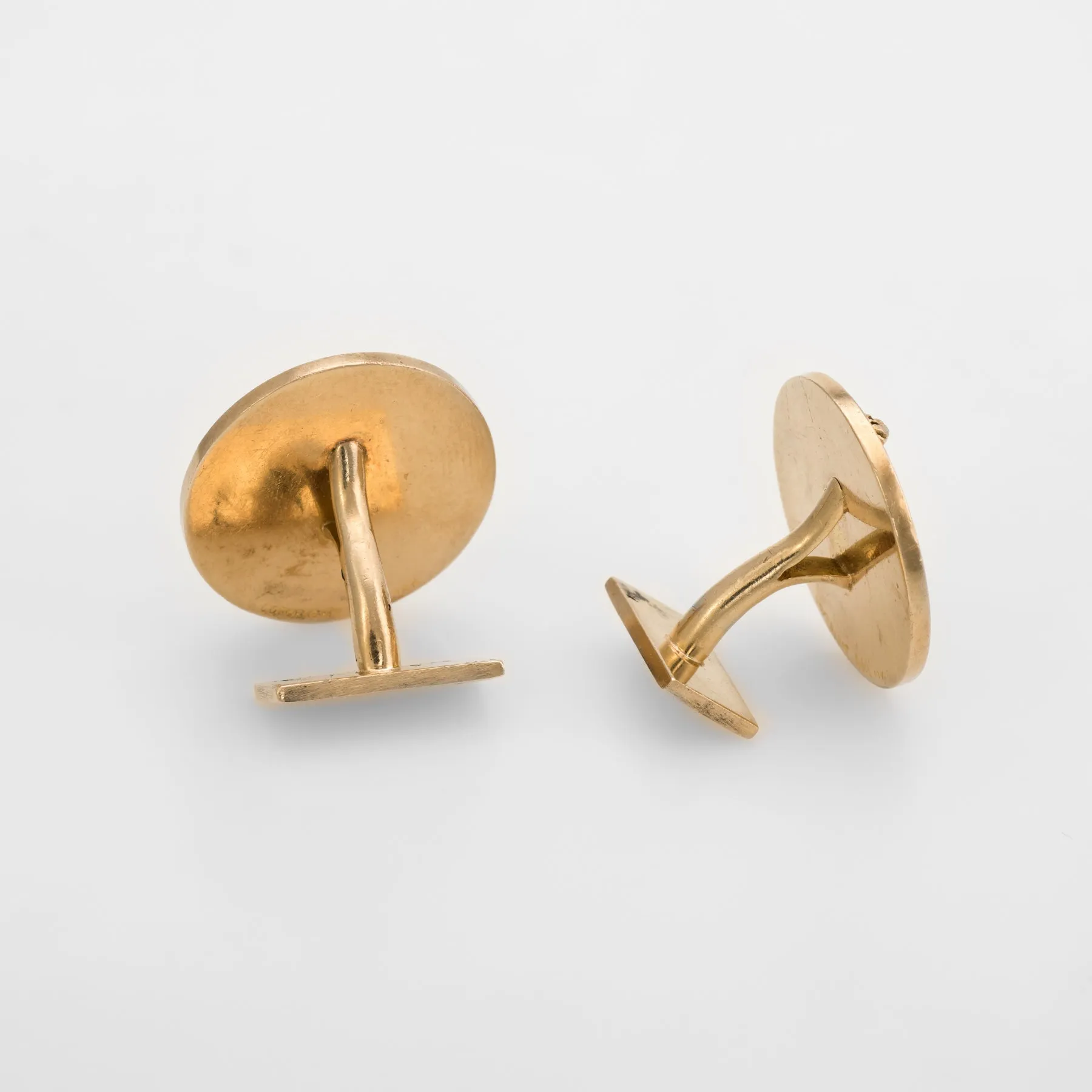 Ruser Cufflinks Vintage 14k Yellow Gold Saint Genesius Fine Jewelry