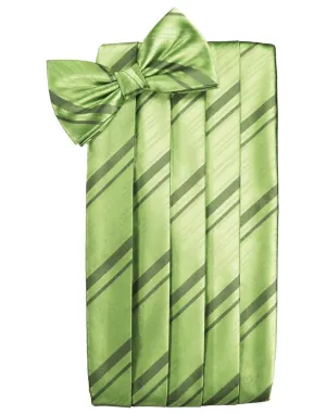 Sage Striped Satin Cummerbund
