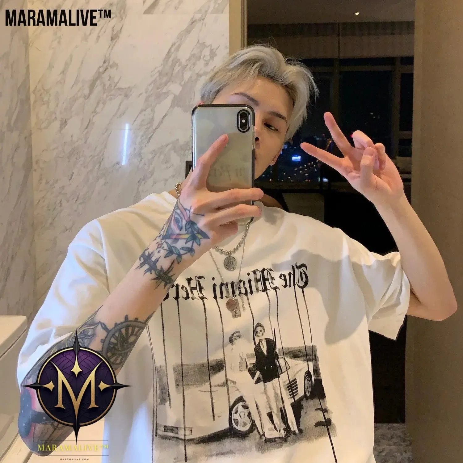 Short Sleeved Summer Version T-Shirt For Men Dark Gothic Style