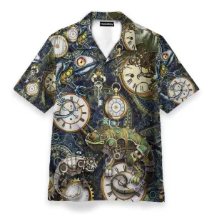 Stay Cool Steampunk Chameleon Men's Button's Up Shirts - Hawaiian Shirt