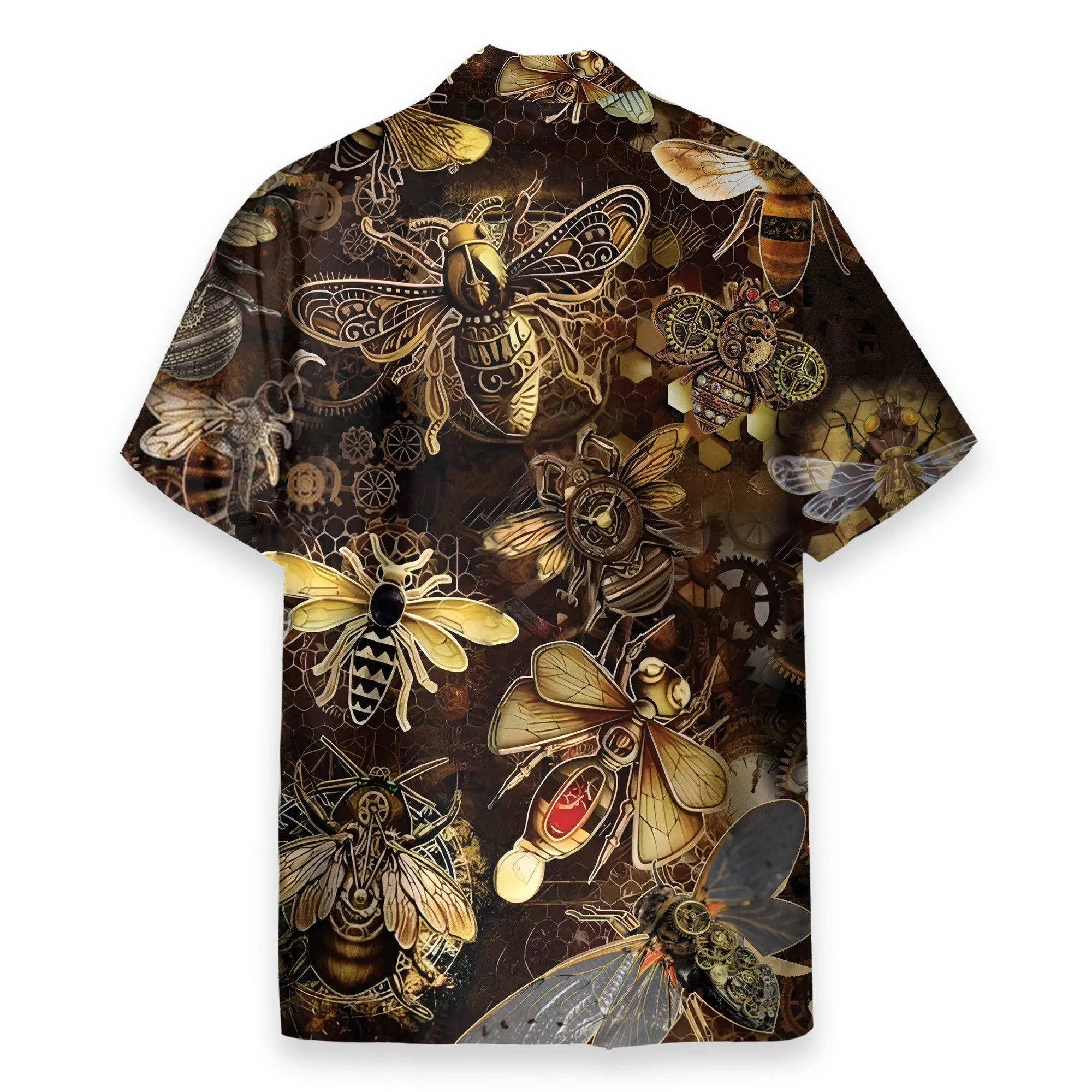 Steampunk Bee Men's Button's Up Shirts - Hawaiian Shirt