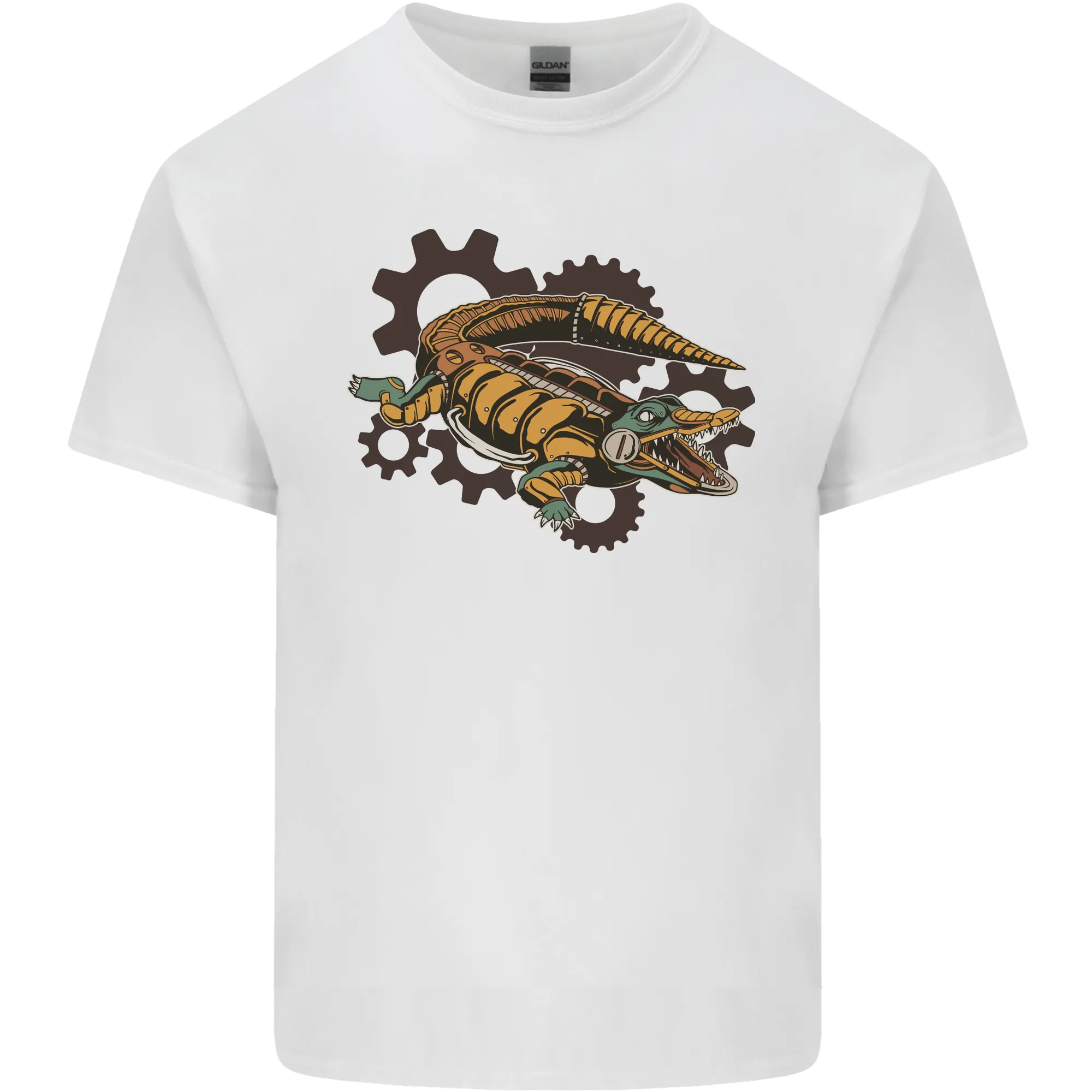 Steampunk Crocodile Alligator Mens Light Cotton T-Shirt