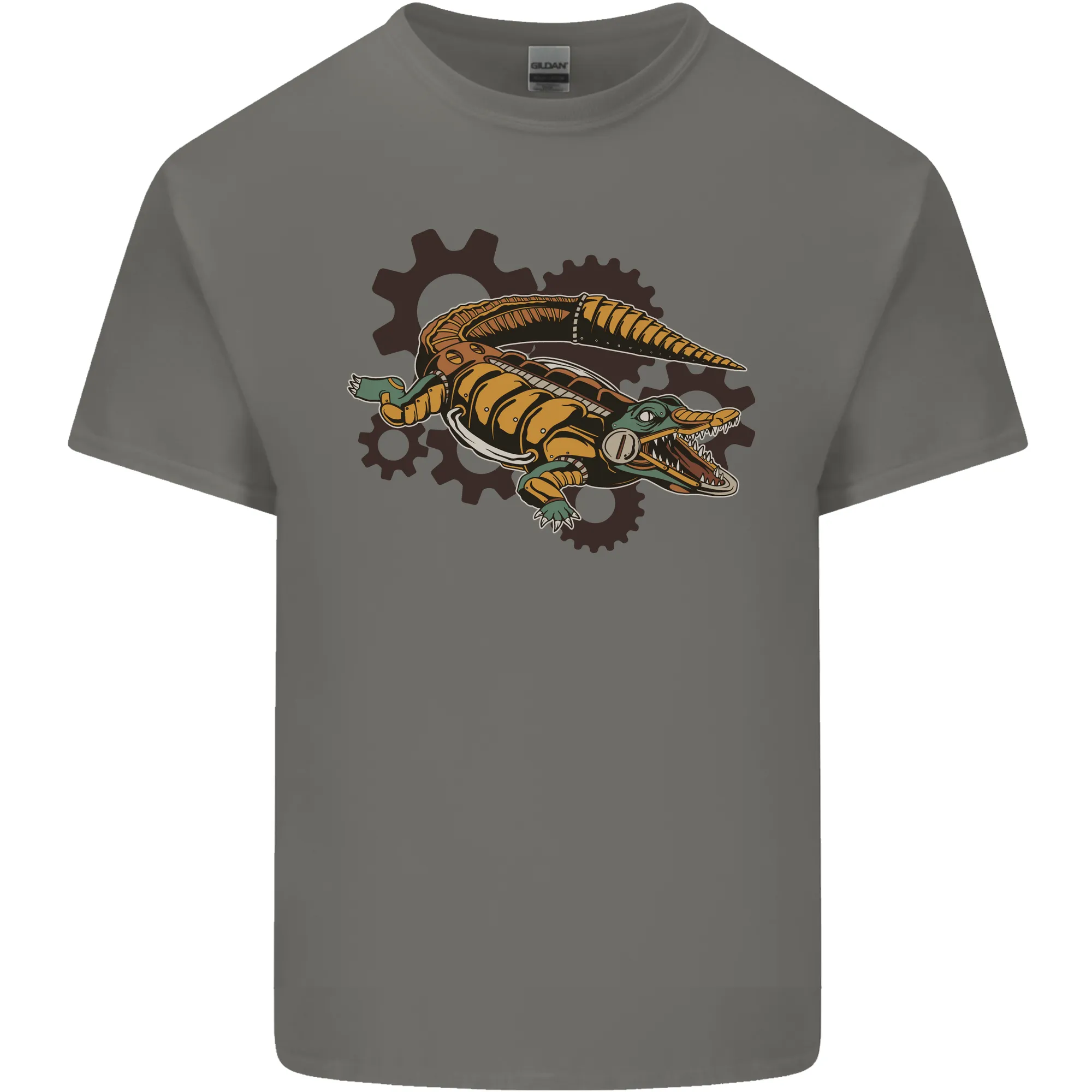 Steampunk Crocodile Alligator Mens Light Cotton T-Shirt