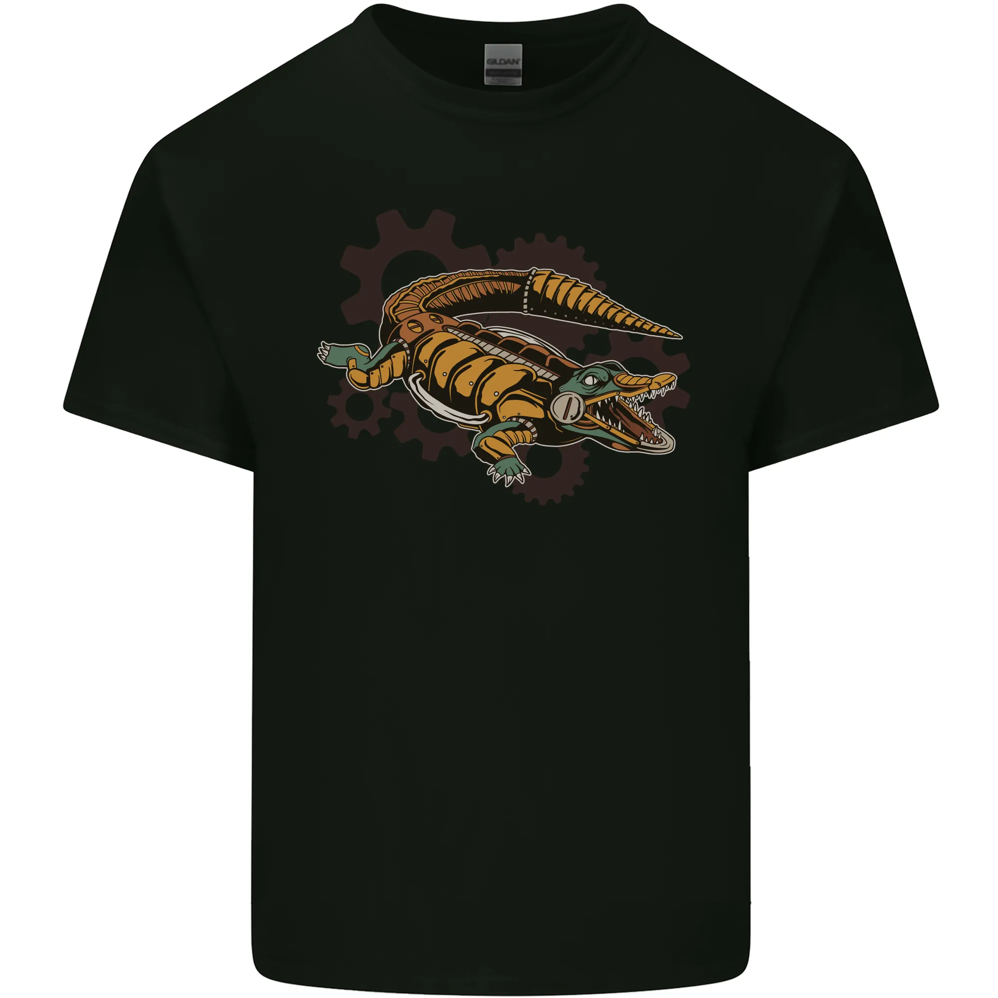 Steampunk Crocodile Alligator Mens Light Cotton T-Shirt
