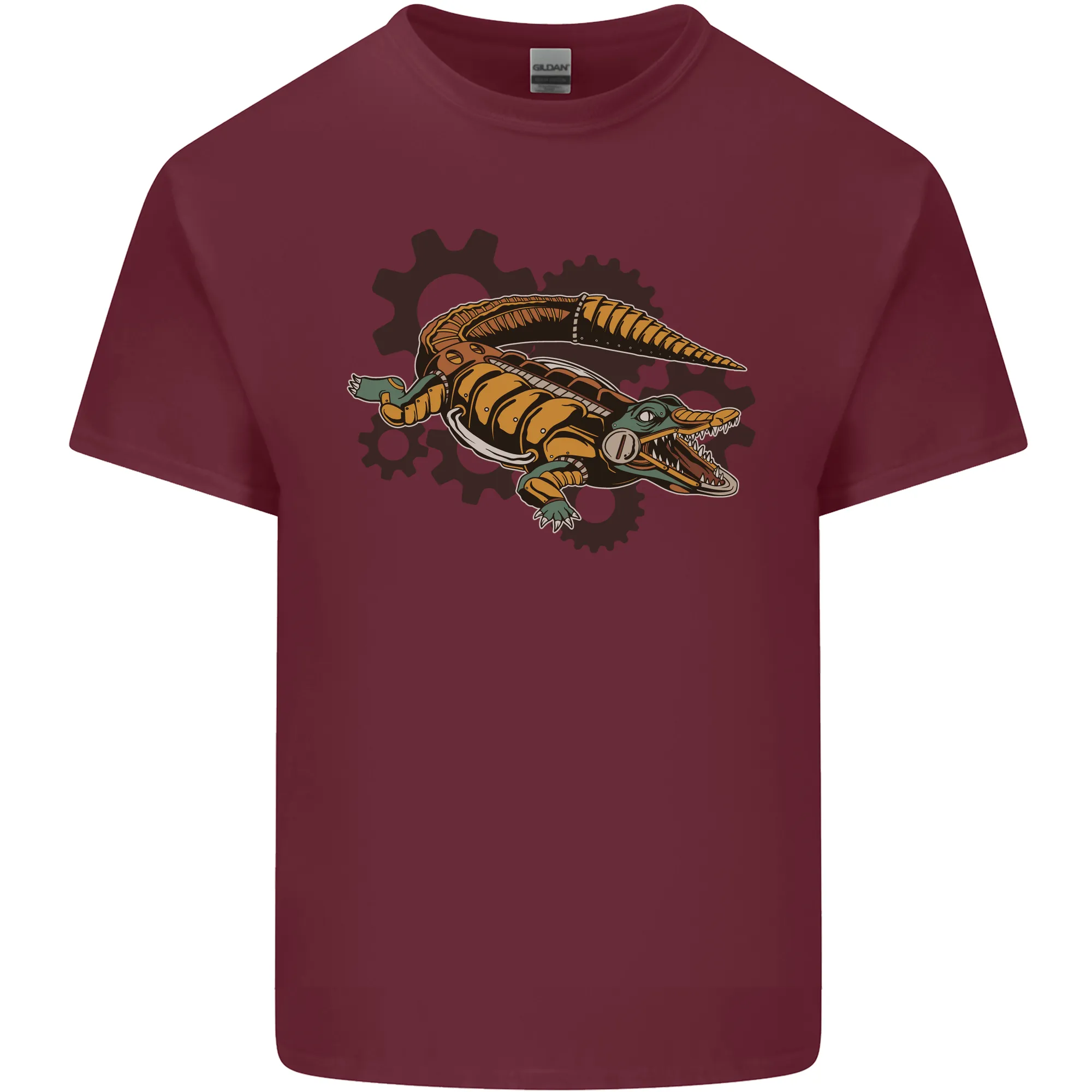 Steampunk Crocodile Alligator Mens Light Cotton T-Shirt