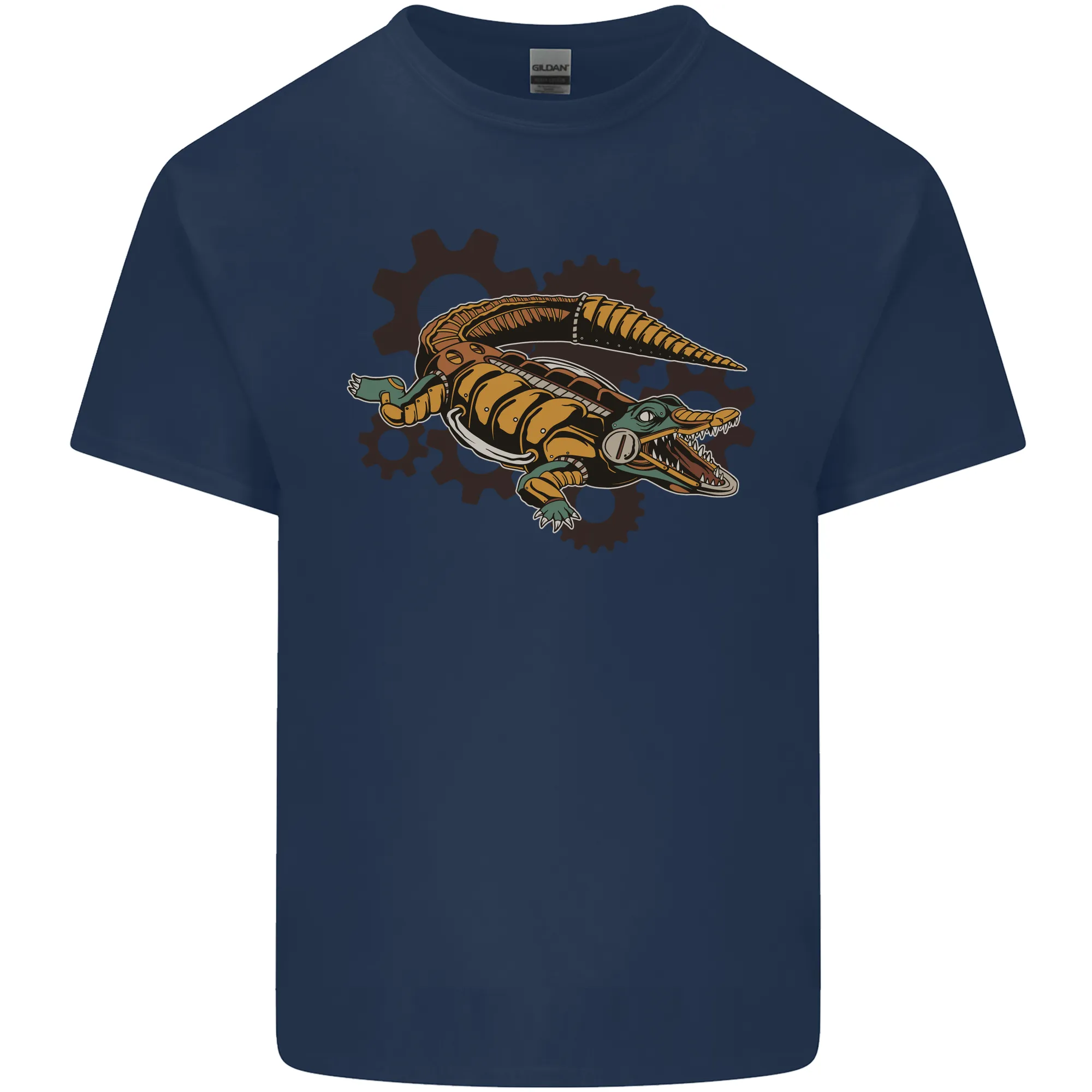 Steampunk Crocodile Alligator Mens Light Cotton T-Shirt