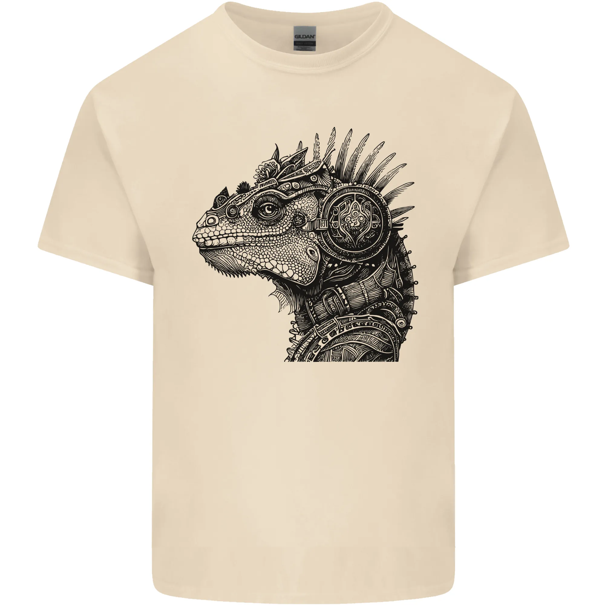 Steampunk Iguana Mens Light Cotton T-Shirt