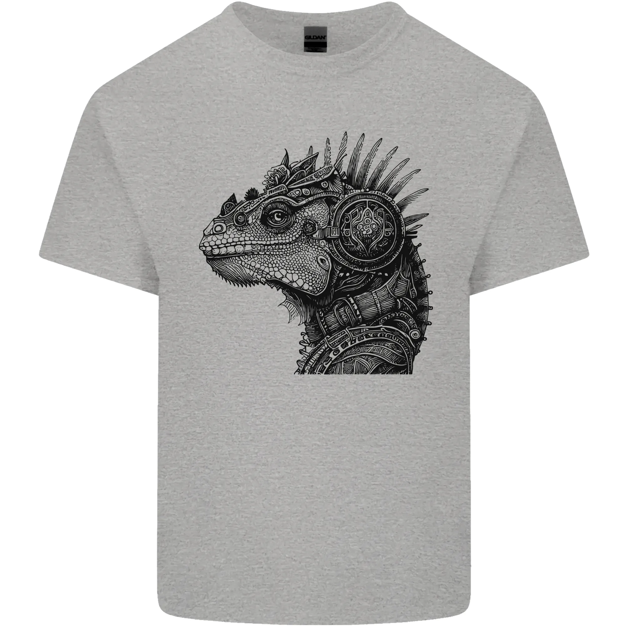 Steampunk Iguana Mens Light Cotton T-Shirt