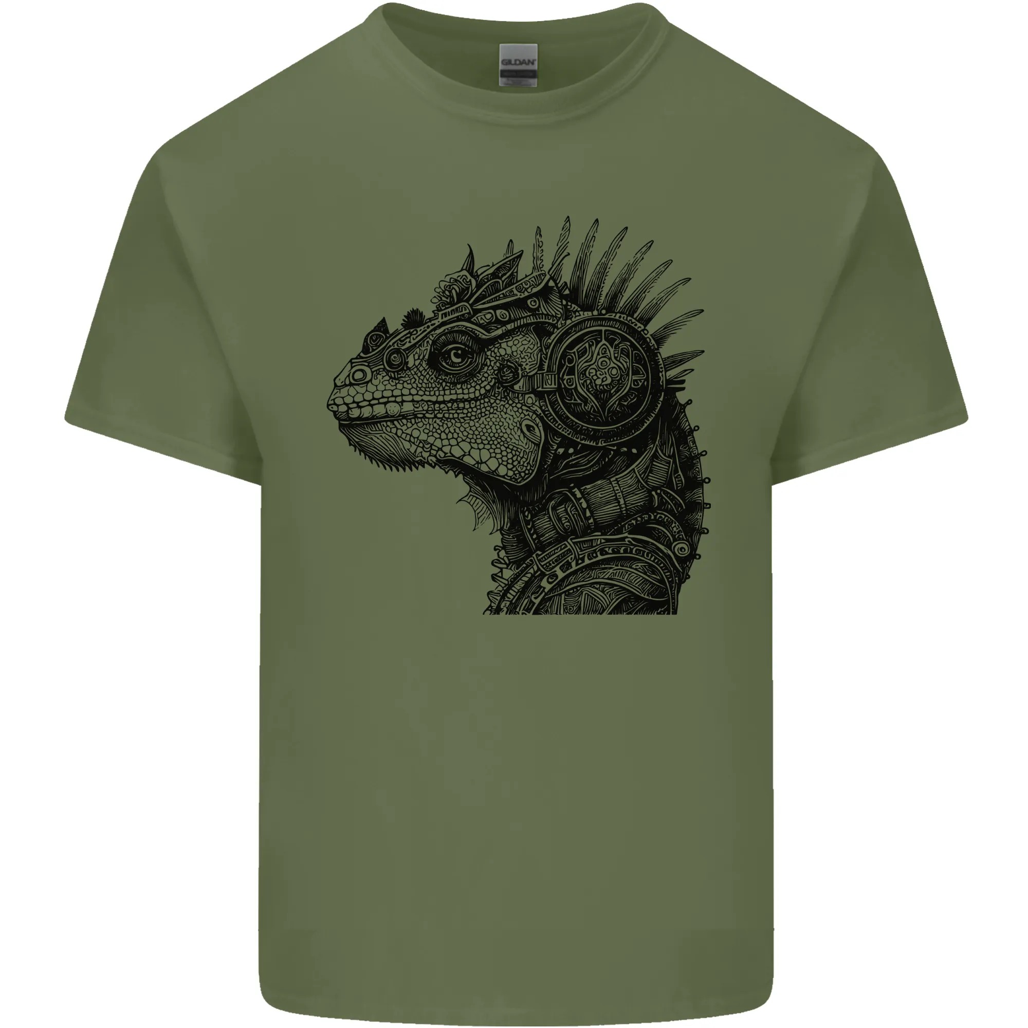 Steampunk Iguana Mens Light Cotton T-Shirt