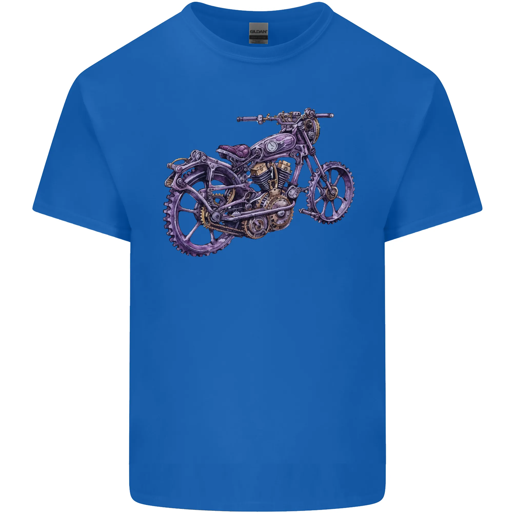 Steampunk Motorbike Motorcycle Biker Mens Light Cotton T-Shirt